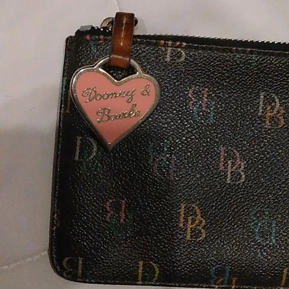 Dooney & Bourke Wristlet with Multicolor Logo & heart zipper pull - Picture 3 of 6